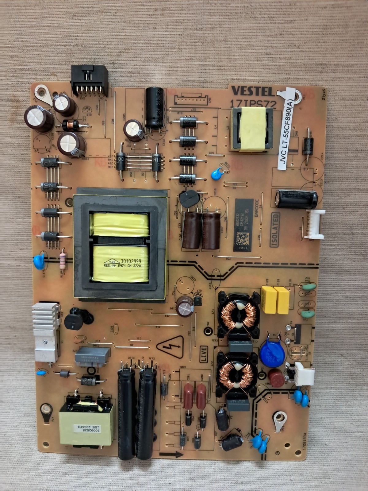 JVC LT-55CF890(A) POWER SUPPLY BOARD 17IPS72