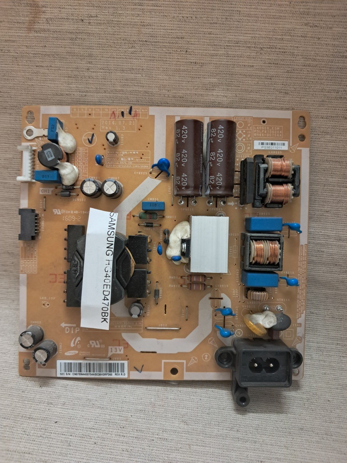 SAMSUNG HG40ED470BK POWER SUPPLY BOARD BN44-00754A