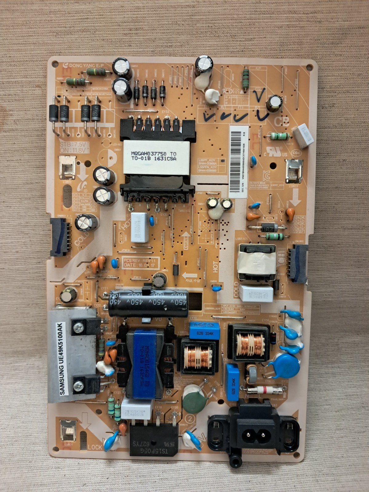 SAMSUNG UE49K5100AK POWER SUPPLY BOARD BN44-00868A