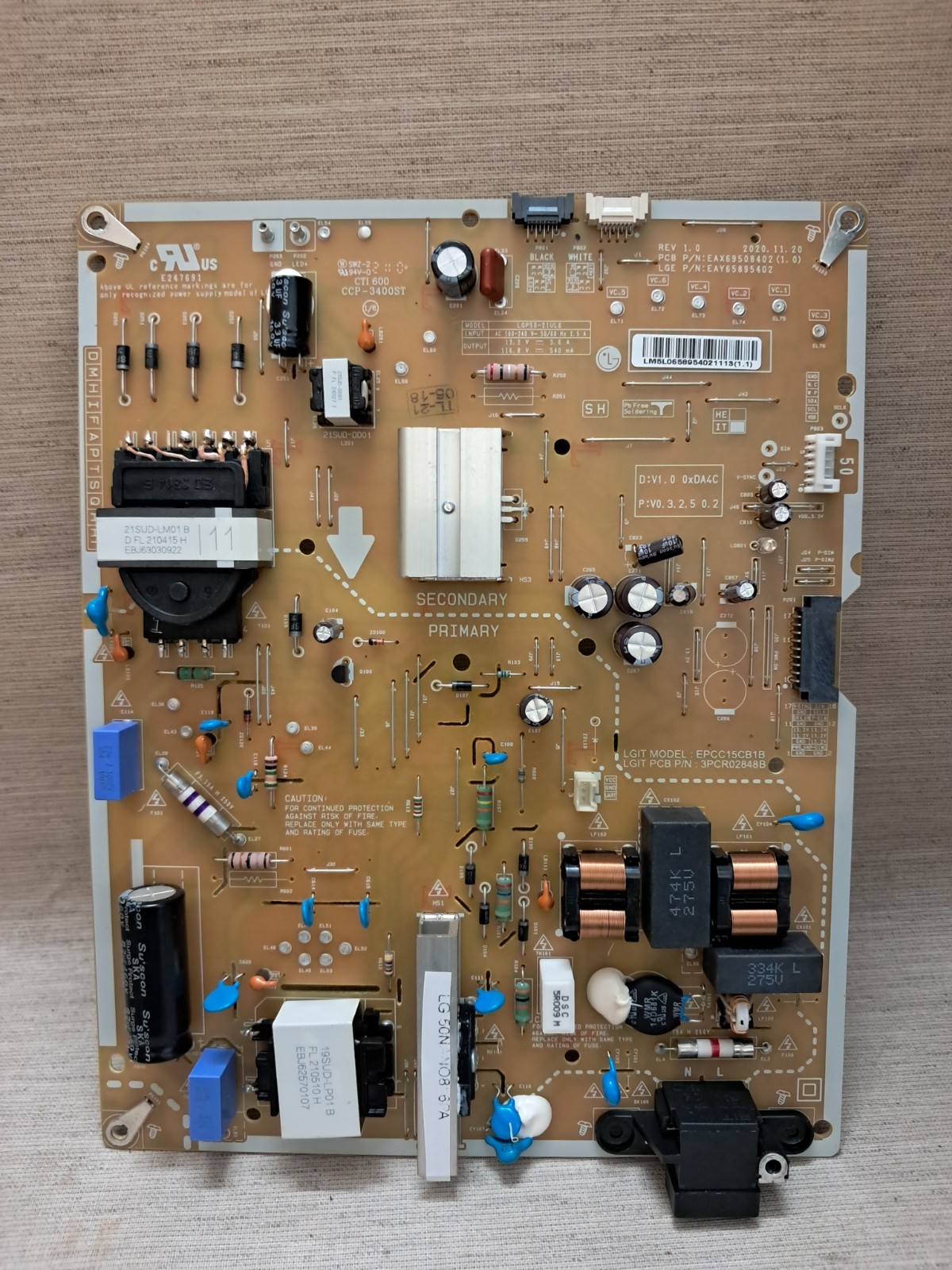 LG 50NANO816PA POWER SUPPLY BOARD EAX69508402(1.0)