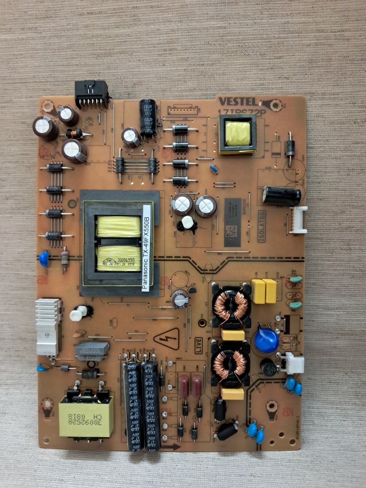 PANASONIC TX-49FX550B POWER SUPPLY BOARD 17IPS72P