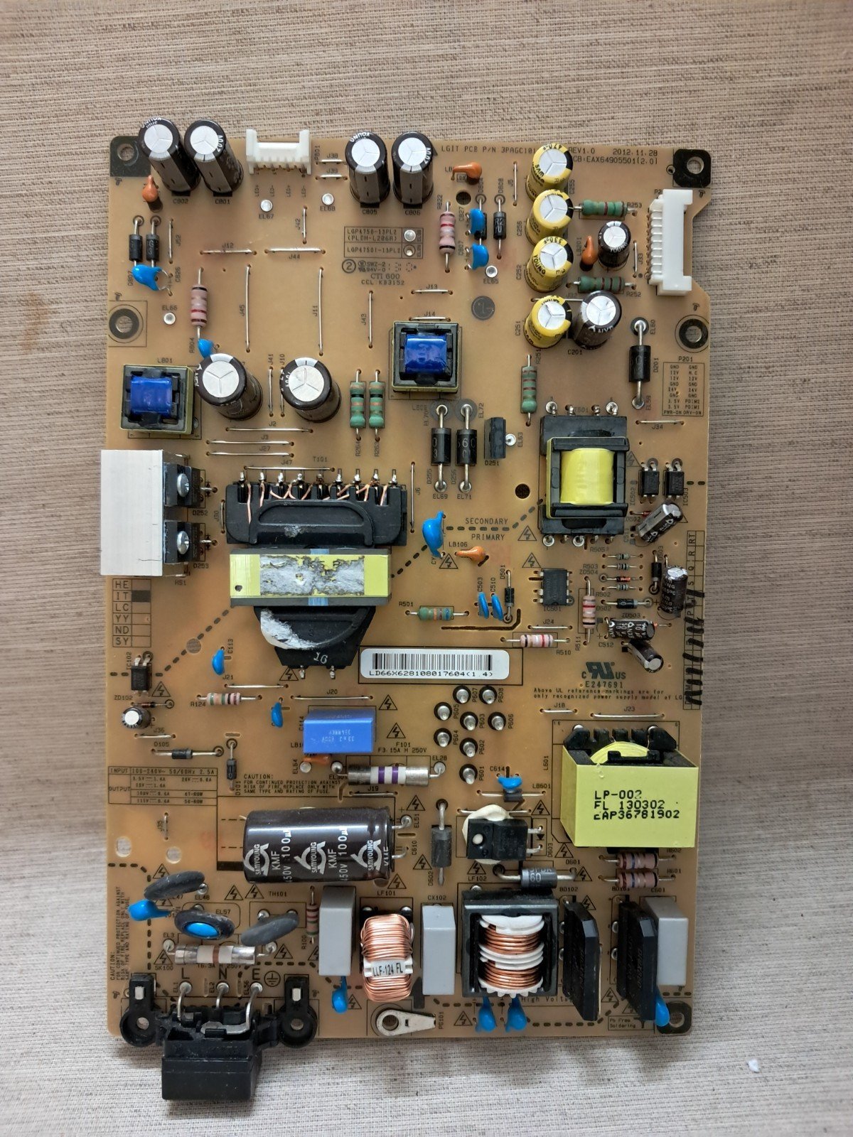 LG 47LN575V POWER SUPPLY BOARD EAX64905501(2.0)