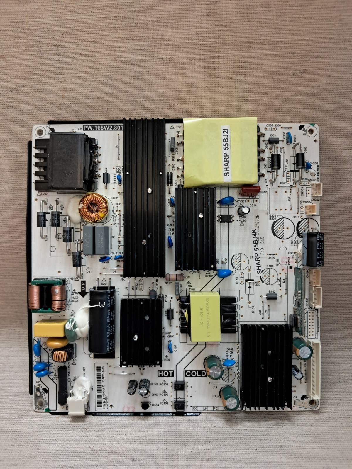 SHARP 55BJ4K POWER SUPPLY BOARD PW.168W2.801