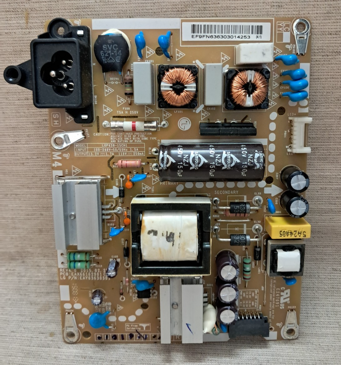 LG 43LF540V POWER SUPPLY BOARD EAX66162901 (2.0)