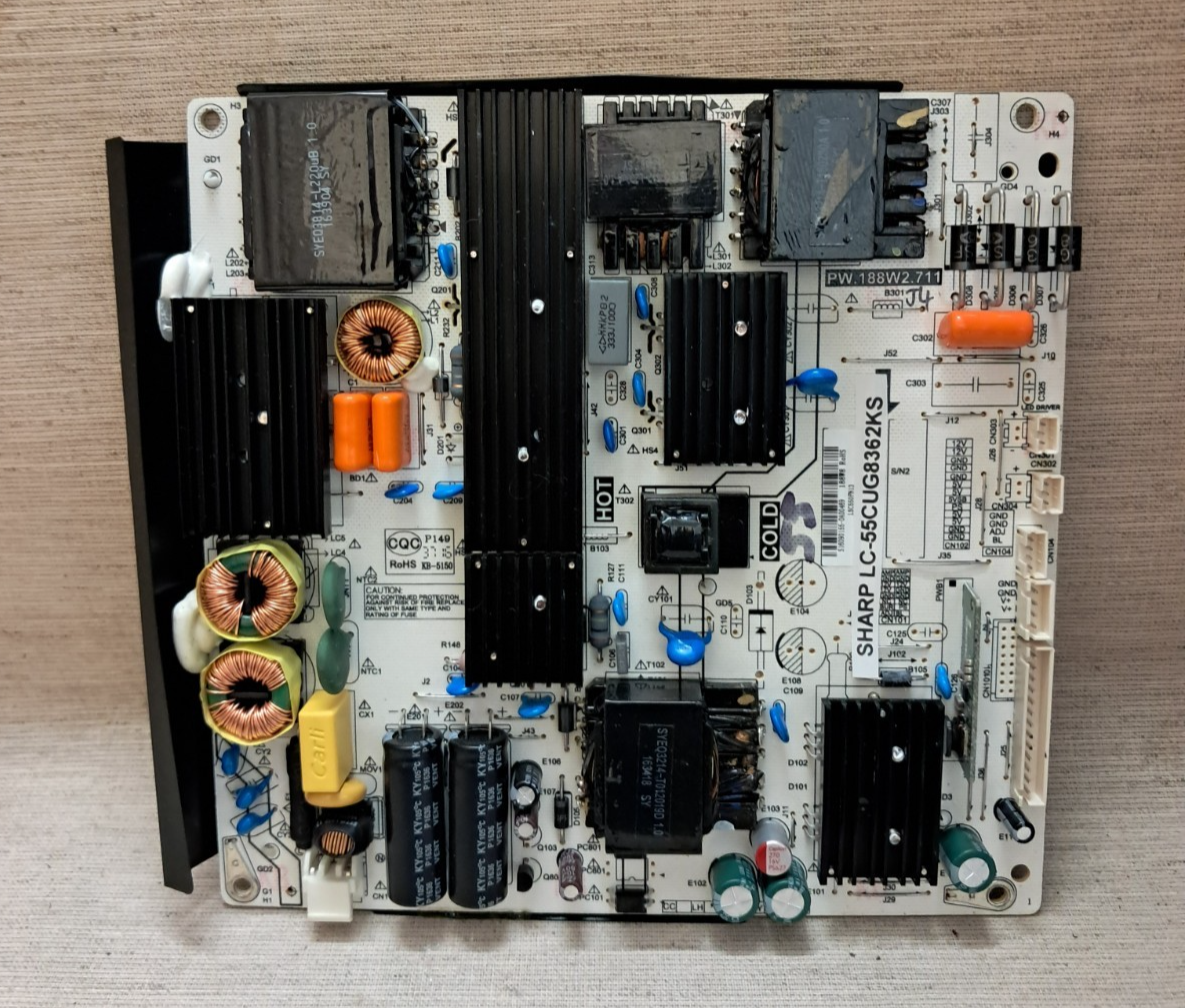 SHARP LC-55CUG8362KS POWER SUPPLY BOARD PW.188W2.711