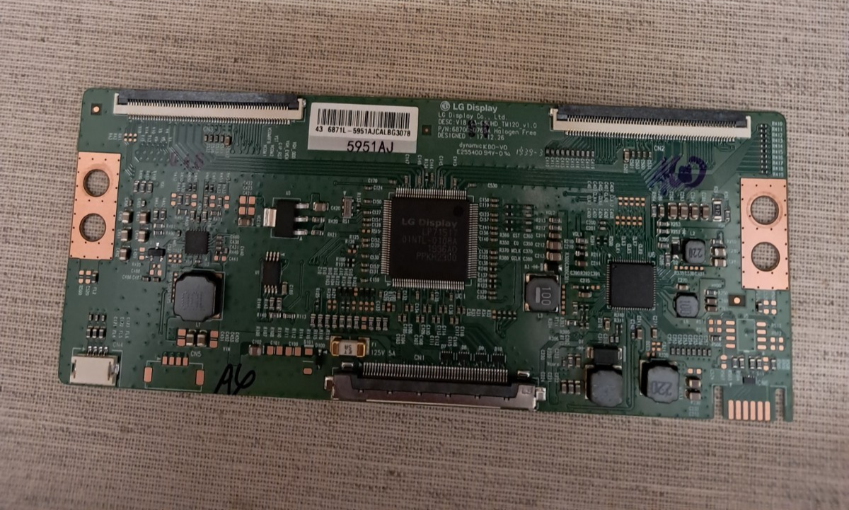 TOSHIBA 43VL3A63DB T-CON BOARD 6870C-0769A
