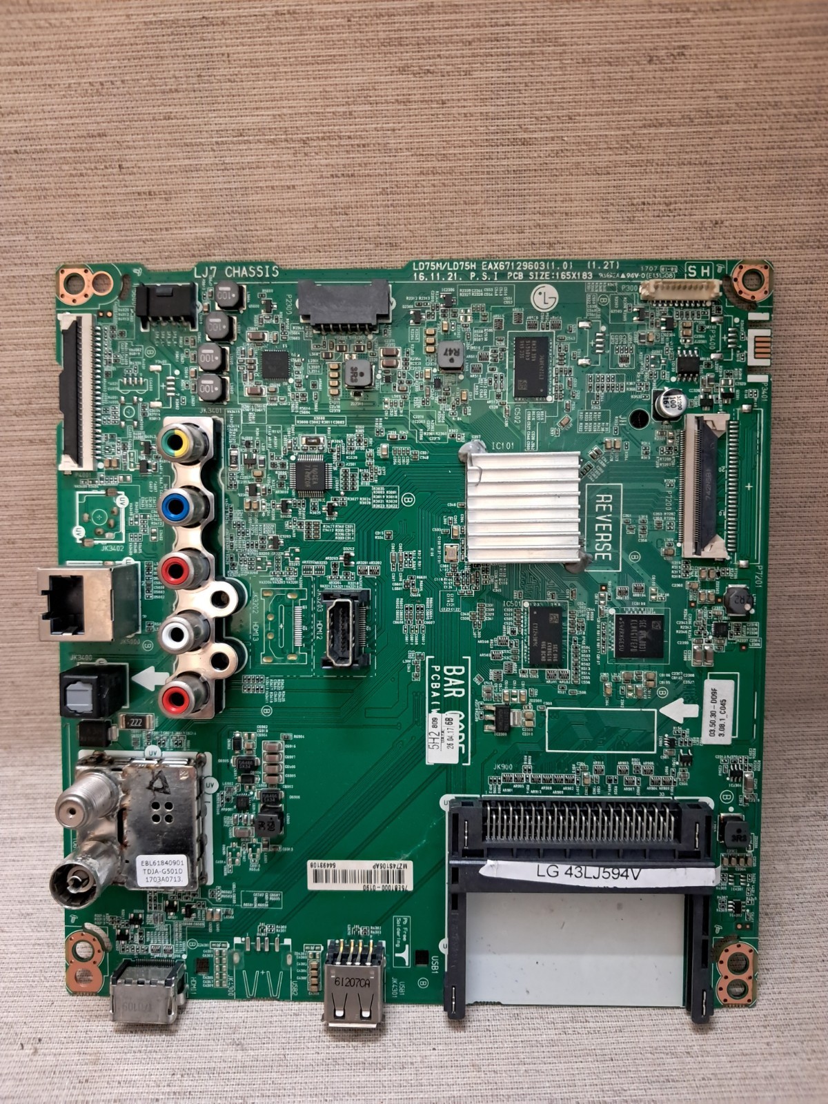 LG 43LJ594V MAIN BOARD EAX67129603(1.0)