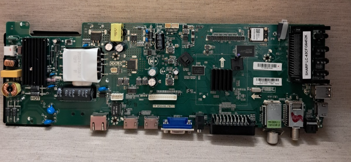 SHARP LC-43CFG6452K MAIN BOARD TP.MS6486.PB711