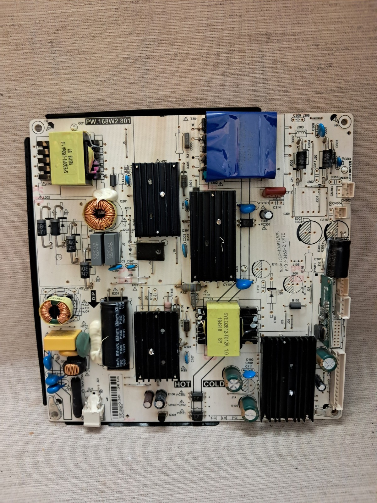 SHARP 40AJ2K POWER SUPPLY BOARD PW.168W2.801