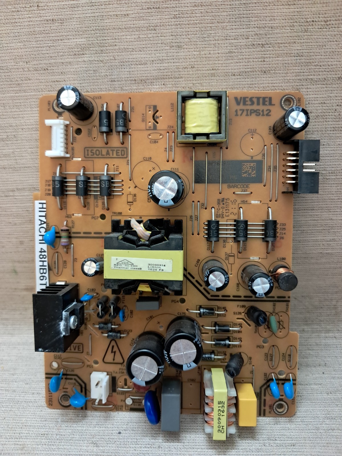 HITACHI 48HB6T72U POWER SUPPLY BOARD 17IPS12