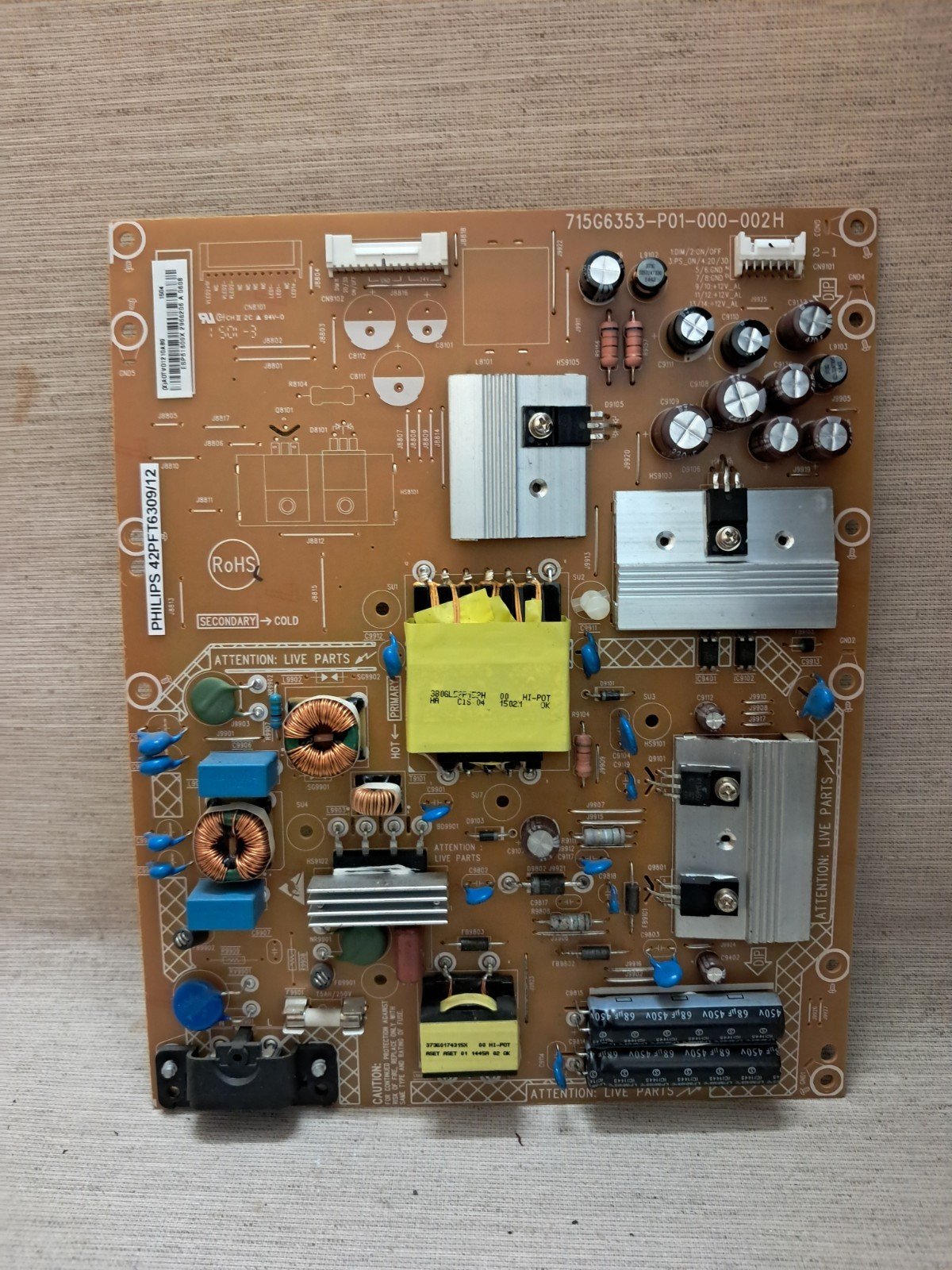 PHILIPS 42PFT6309/12 POWER SUPPLY BOARD 715G6353-P01-001-002H