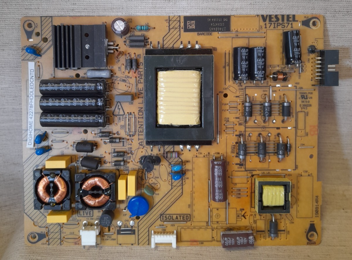DIGIHOME 42278FHDDLEDCNTD POWER SUPPLY BOARD 17IPS71
