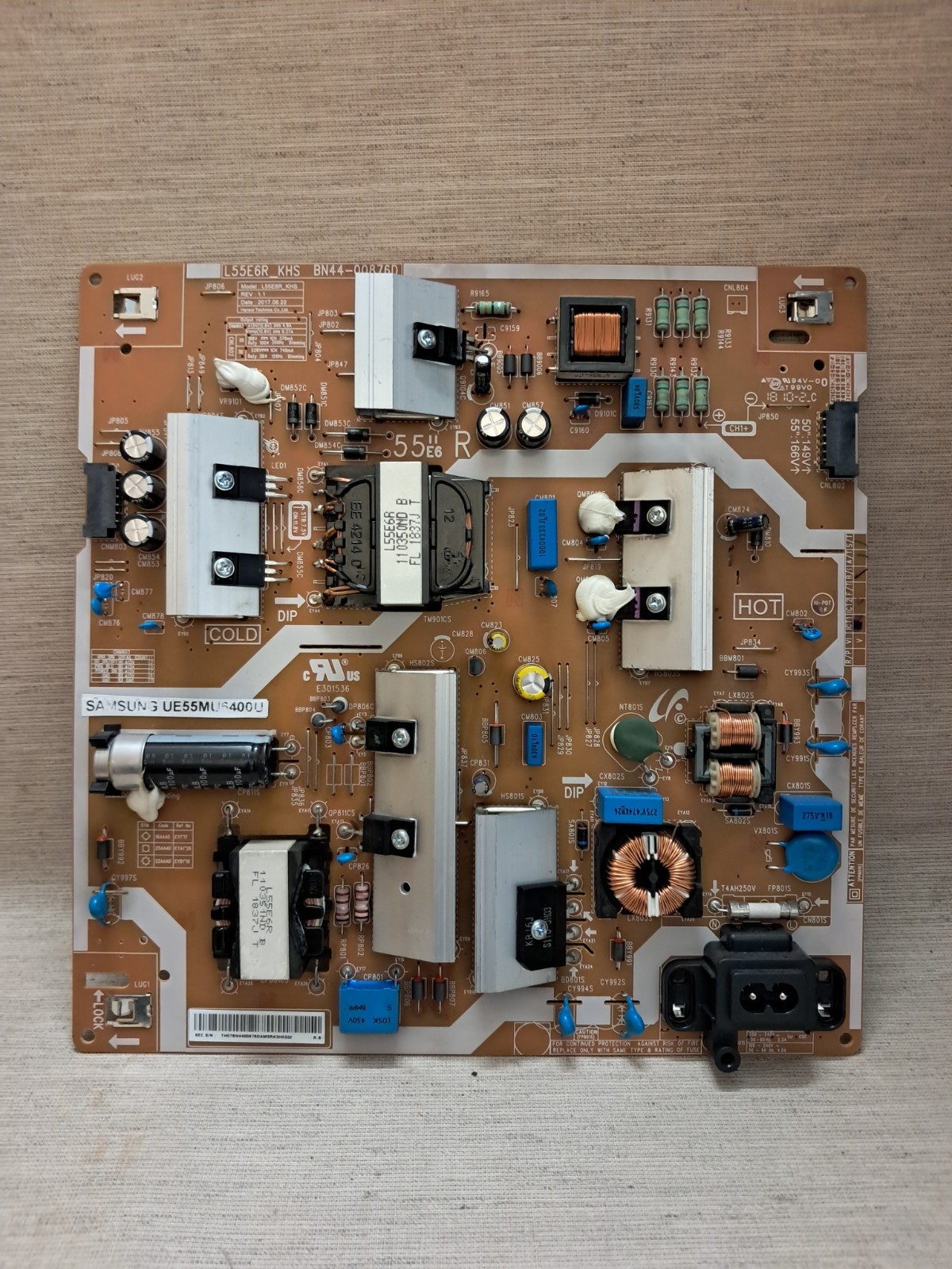 SAMSUNG UE55MU6400U POWER SUPPLY BOARD BN44-00876