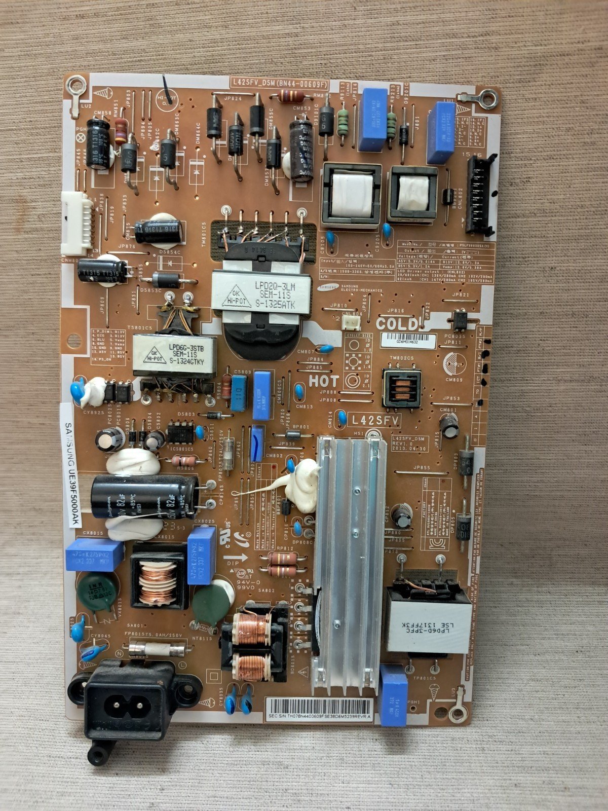 SAMSUNG UE39F5000AK POWER SUPPLLY BOARD BN44-00609F