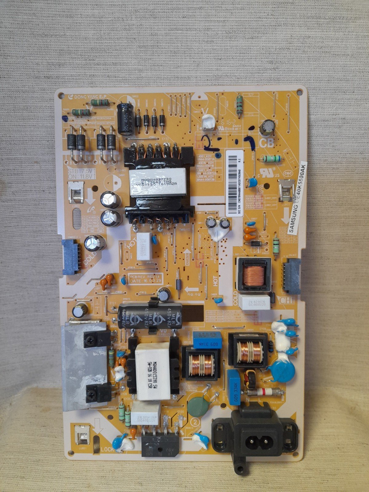 SAMSUNG UE40K5500AK POWER SUPPLY BOARD BN44-00871A