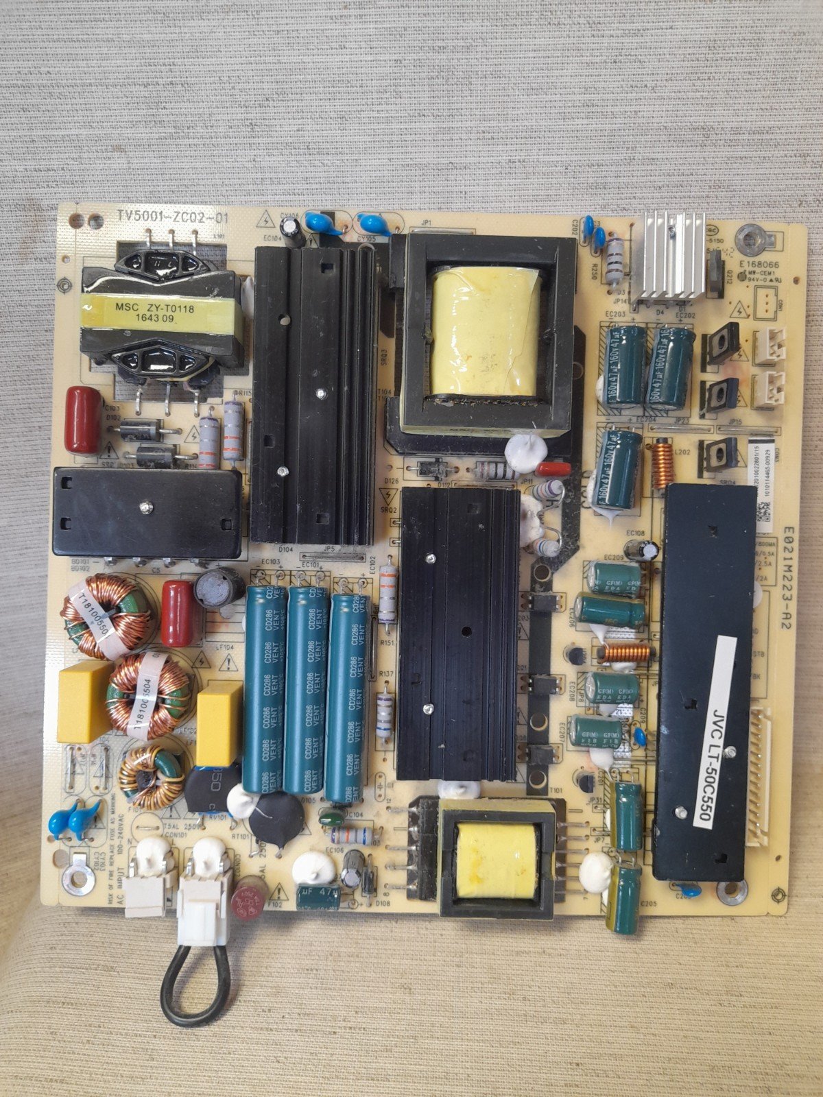 JVC LT-50C550 POWER SUPPLY BOARD TV5001-ZC02-01