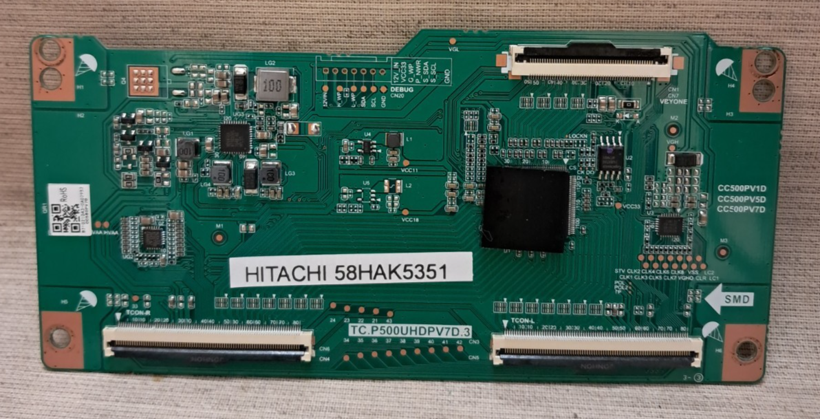 HITACHI 58HAK5351 T-CON BOARD TC.P500UHDPV7D.3