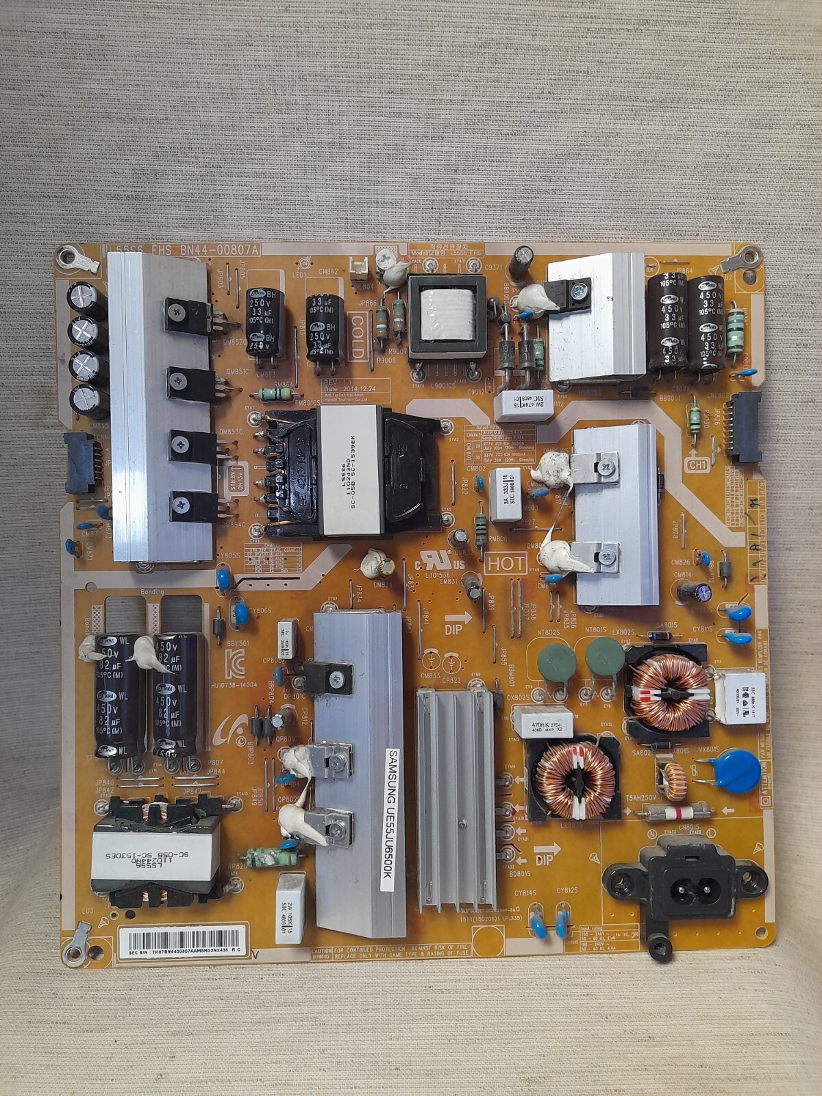 SAMSUNG UE55JU6500K POWER SUPPLY BOARD BN44-00807A