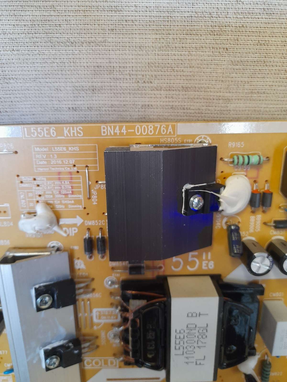 SAMSUNG UE55MU6670U POWER SUPPLY BOARD BN44-00876A - Image 2