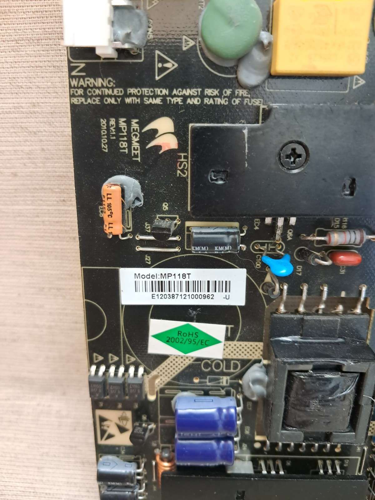 TECHNIKA 32-248 POWER SUPPLY BOARD MP118T - Image 2