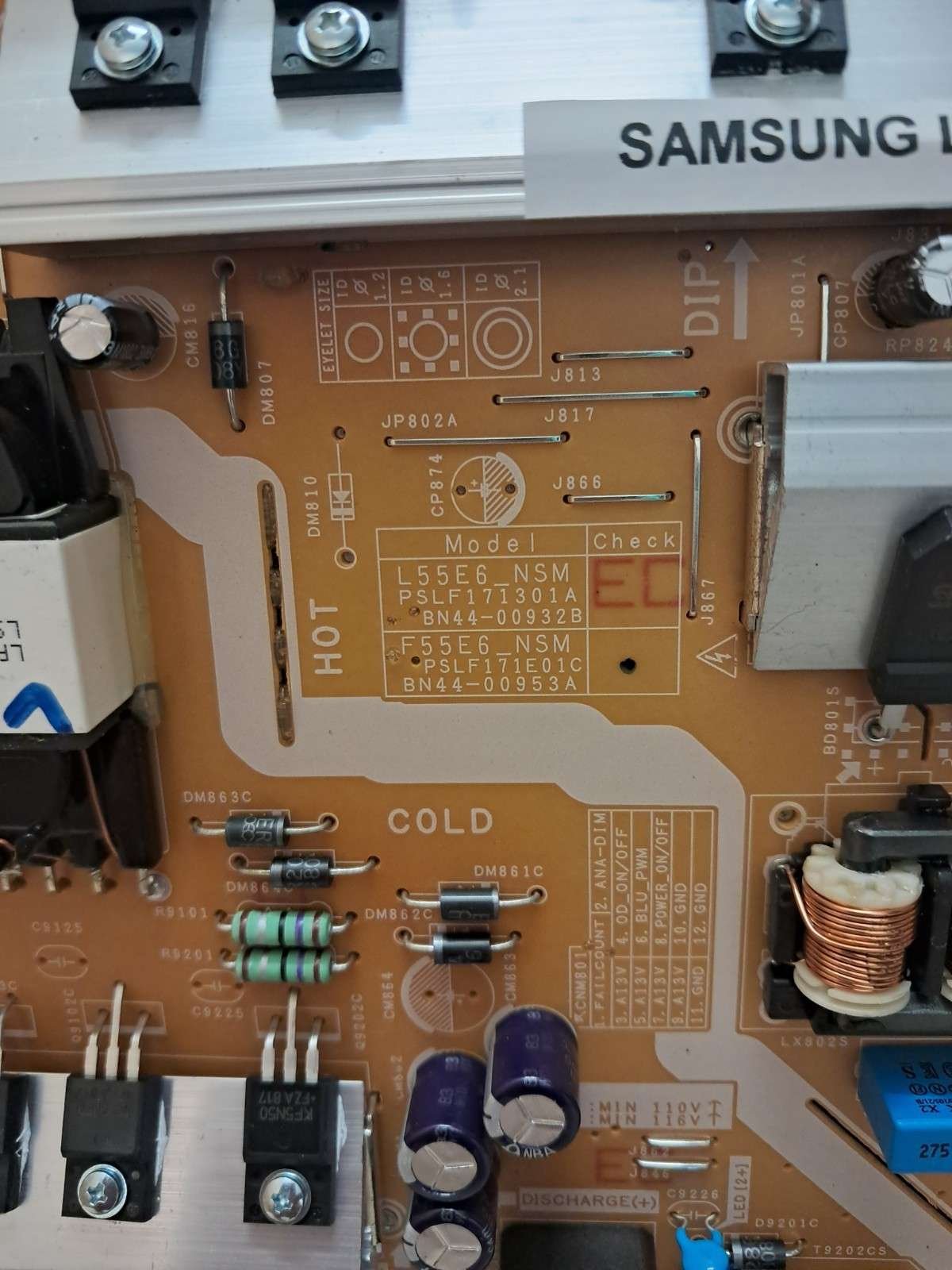 SAMSUNG LH55QMNE POWER SUPPLY BOARD BN44-00953B - Image 2