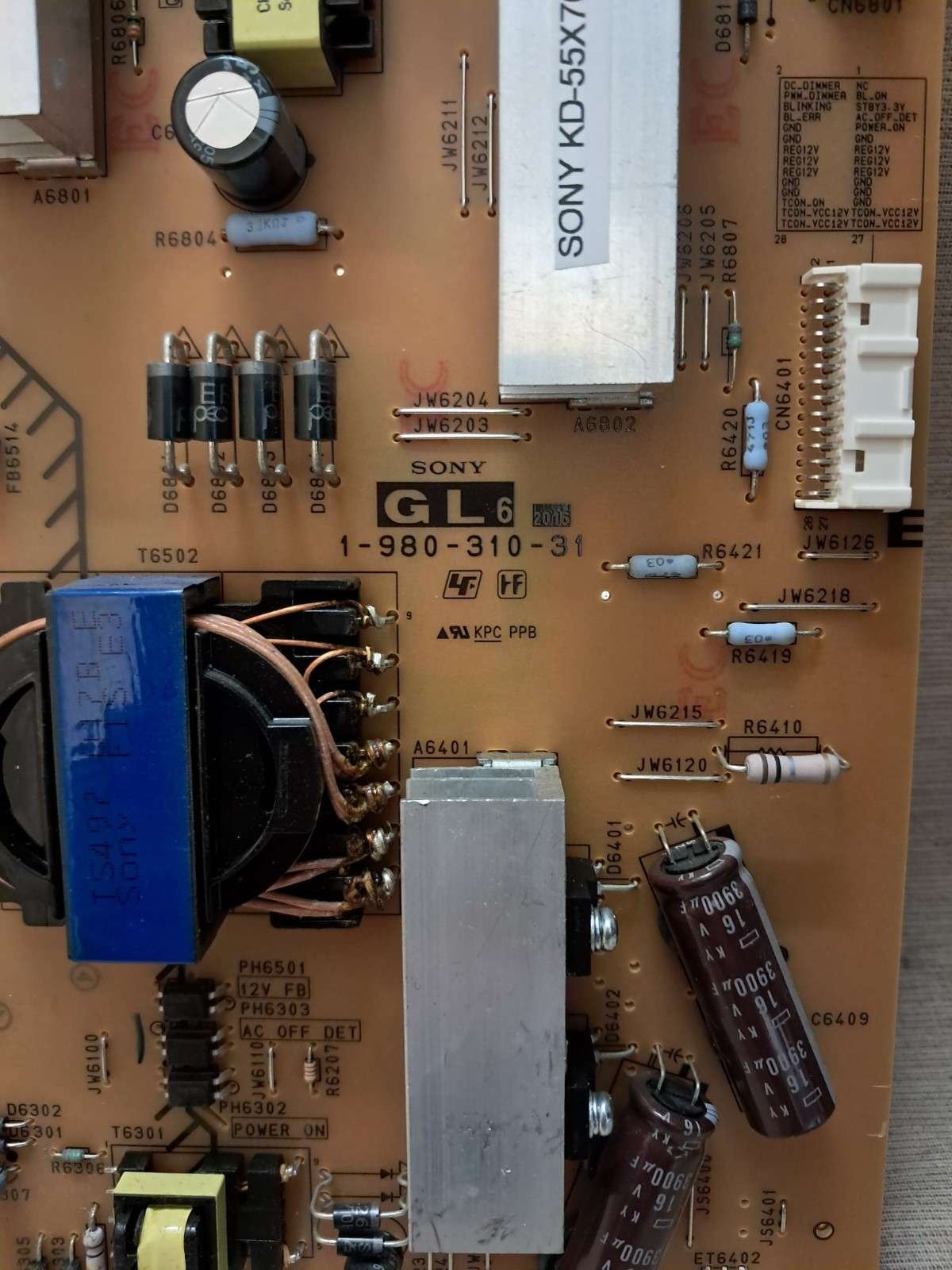 SONY KD-55X7053 POWER SUPPLY BOARD 1-980-310-31 - Image 2