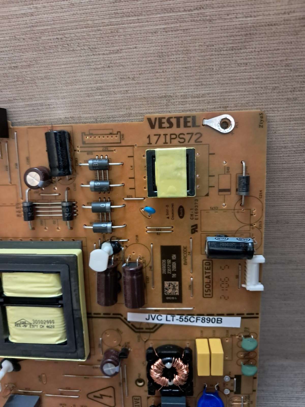 JVC LT-55CF890B POWER SUPPLY BOARD 17IPS72 - Image 2