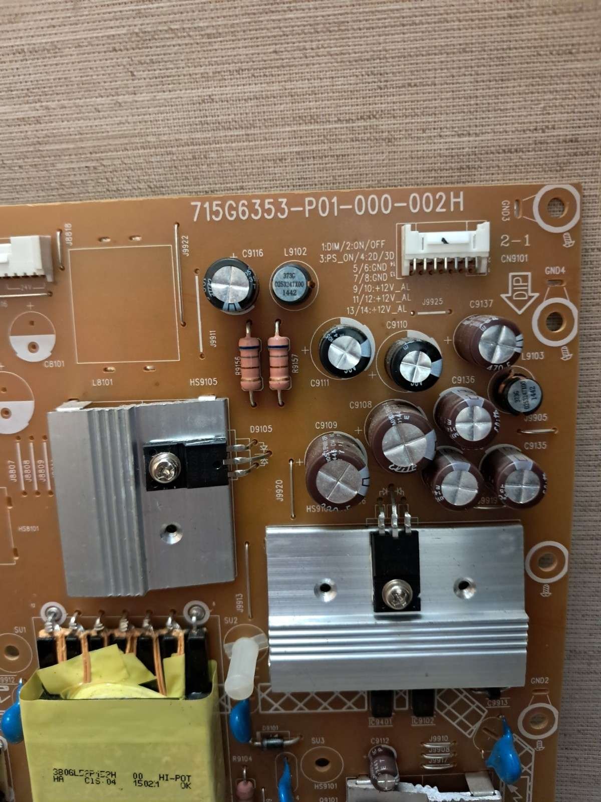 PHILIPS 42PFT6309/12 POWER SUPPLY BOARD 715G6353-P01-001-002H - Image 2