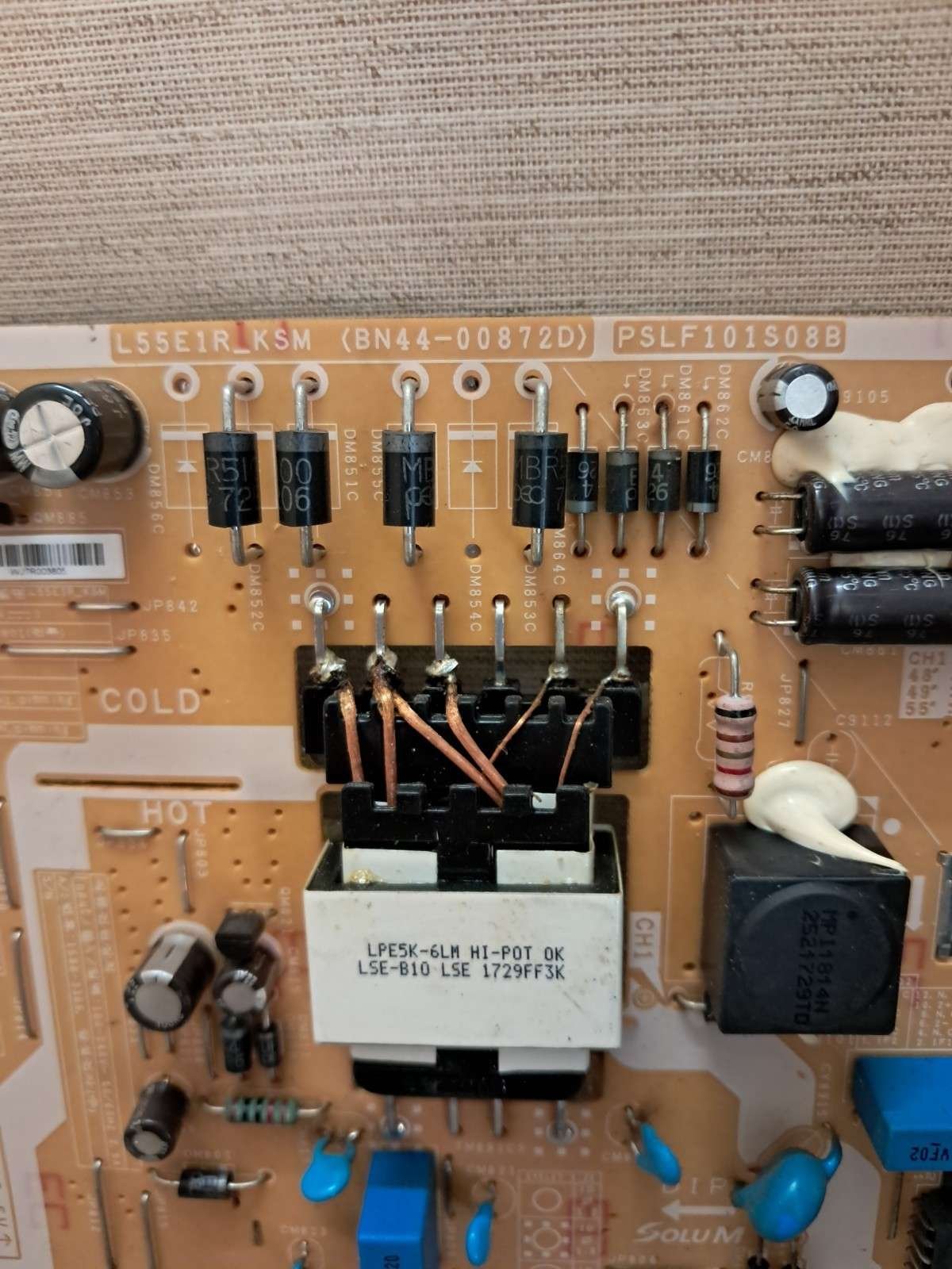 SAMSUNG UE49M5520AK POWER SUPPLY BOARD BN44-00872D - Image 2