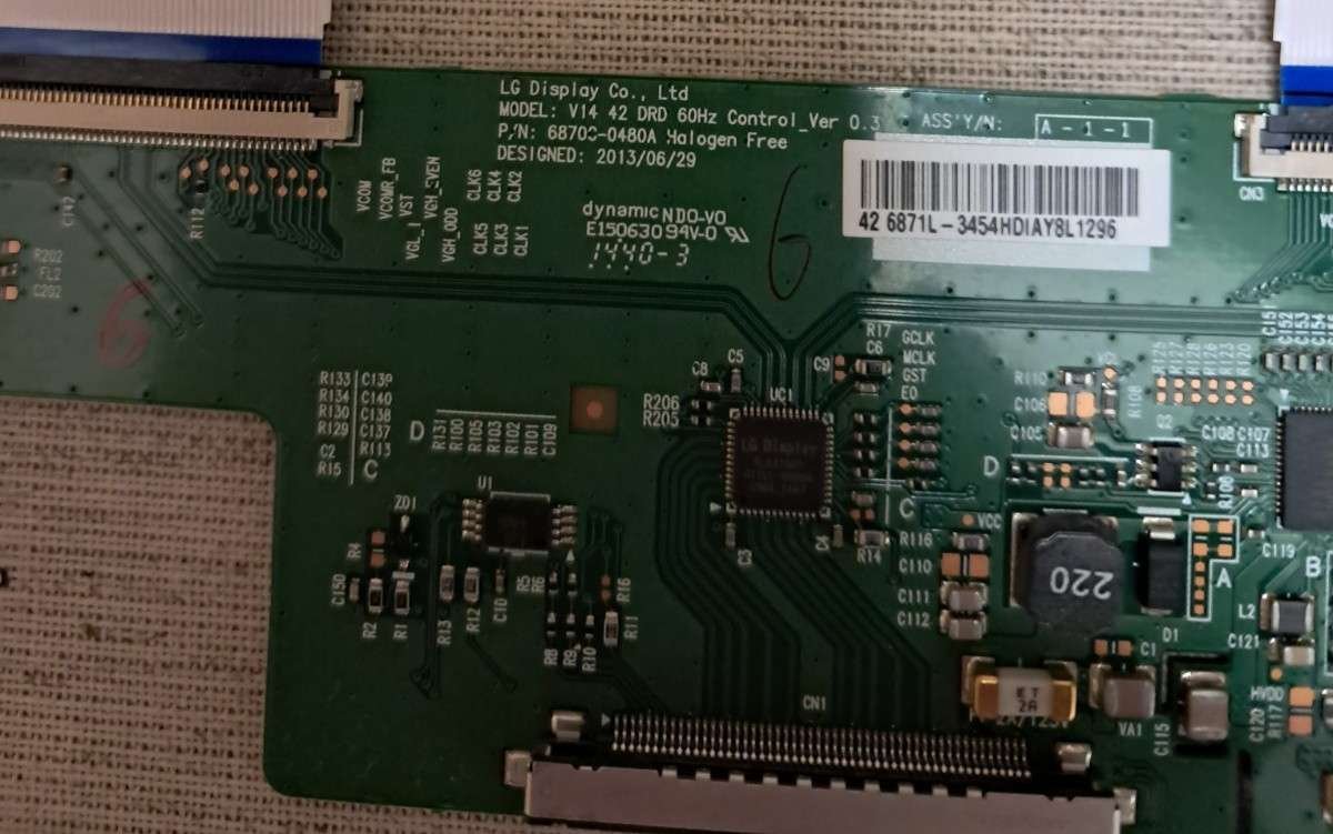 PANASONIC TX-42A400B T-CON BOARD 6870C-0480A - Image 2