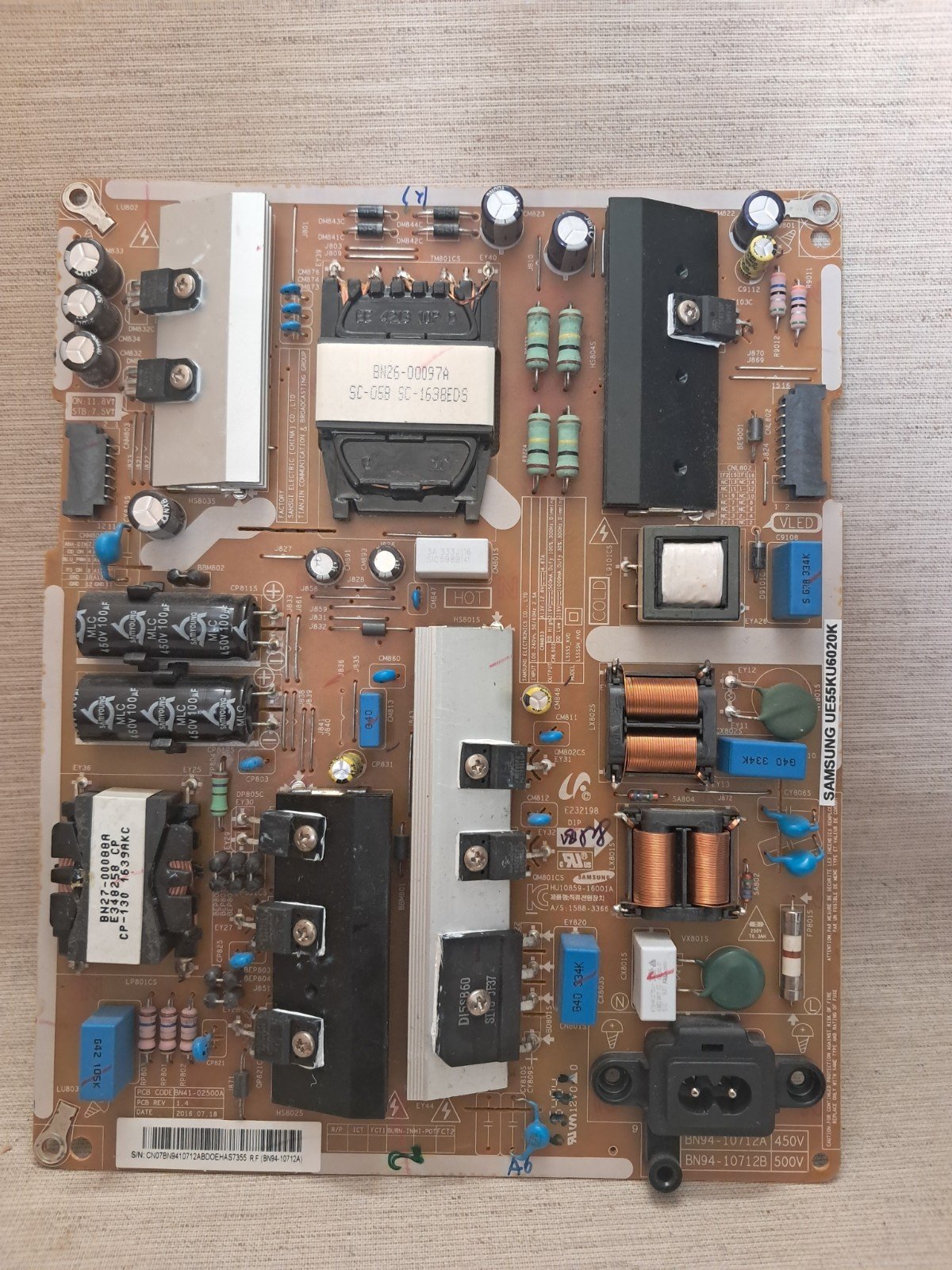 SAMSUNG UE55KU6020K POWER SUPPLY BOARD BN94-10712A