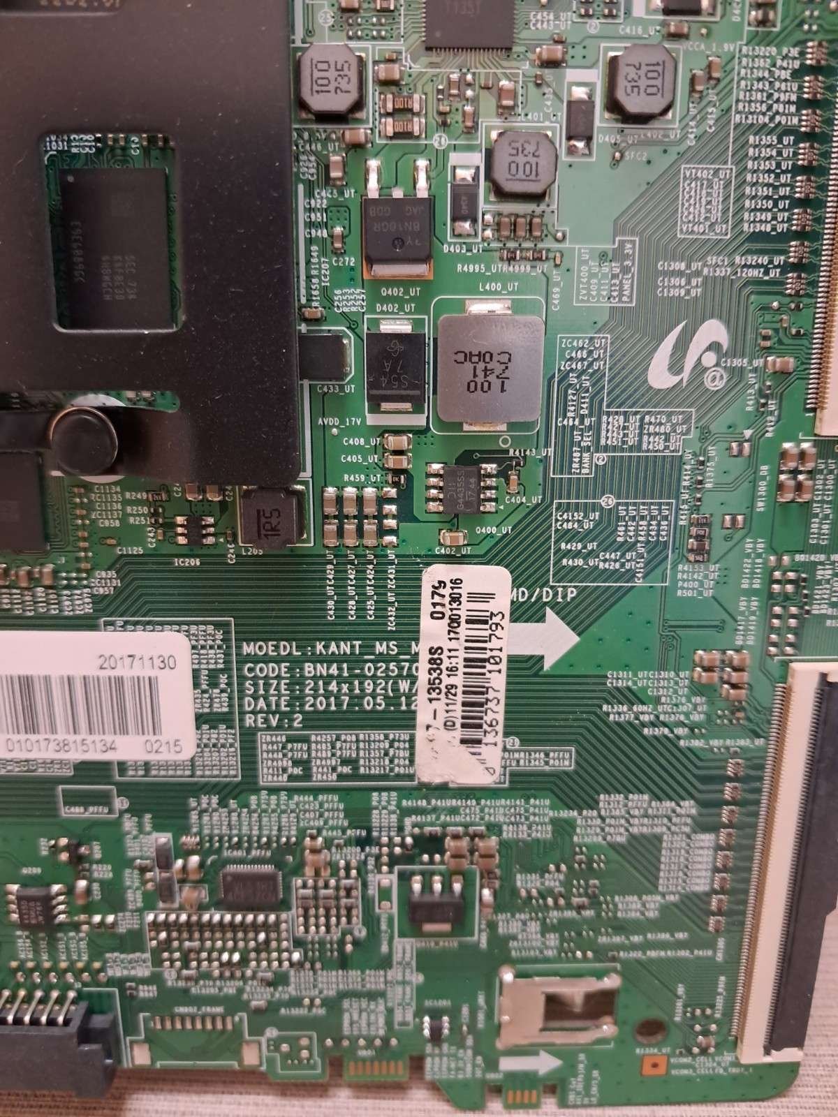 SAMSUNG UN55MU8000F MAIN BOARD BN41-02570A BN94-12295A - Image 2