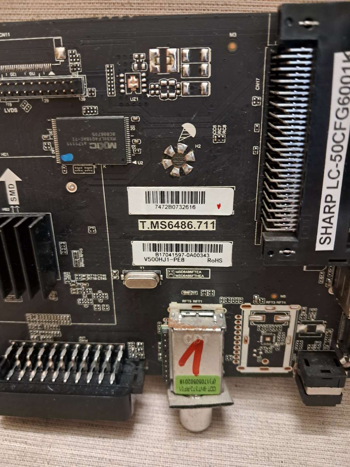 SHARP LC-50CFG6001K MAIN BOARD T.MS6486.711 - Image 2
