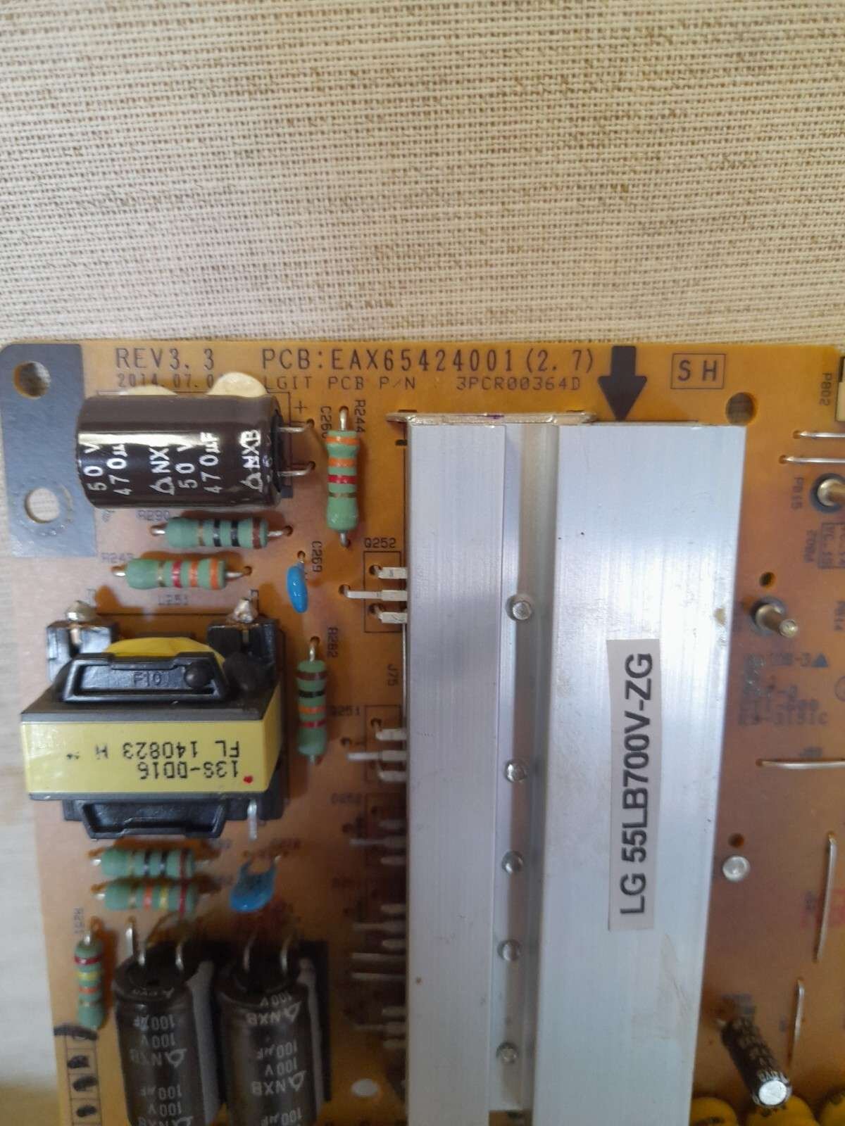 LG 55LB700V-ZG POWER SUPPLY BOARD EAX65424001(2.7) - Image 2