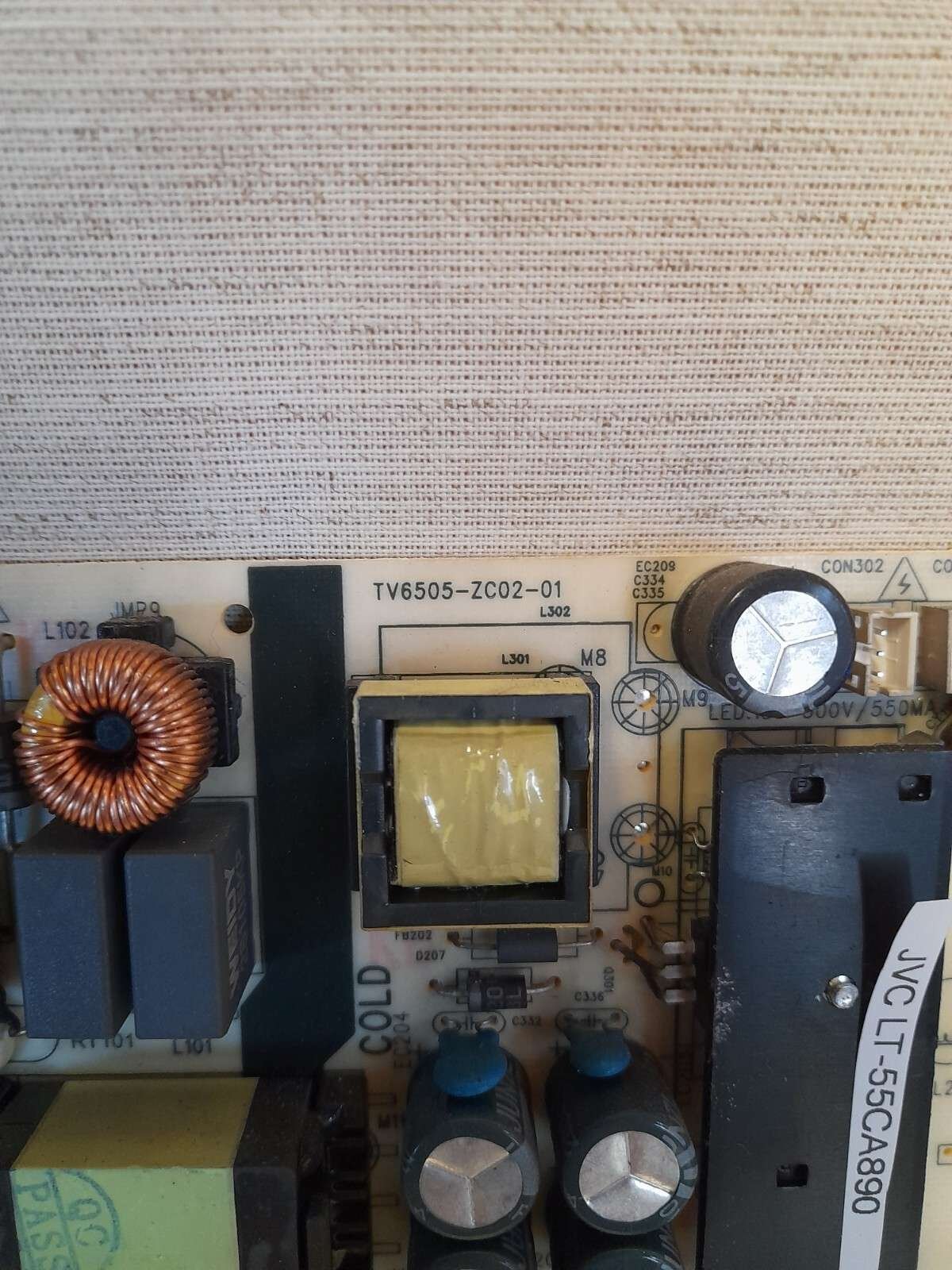 JVC LT-55CA890 POWER SUPPLY BOARD TV6505-ZC02-01 - Image 2